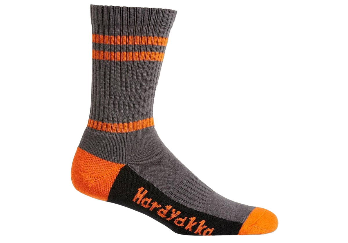 5 Pairs of Hard Yakka Cotton Rich Crew Sock (5 PACK) Multi Colours