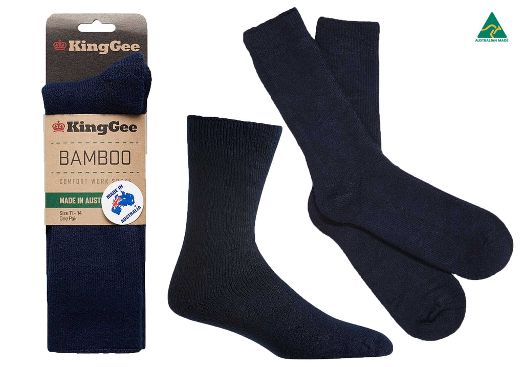 6 Pairs of KingGee Mens Bambo Work Socks Made In Australia