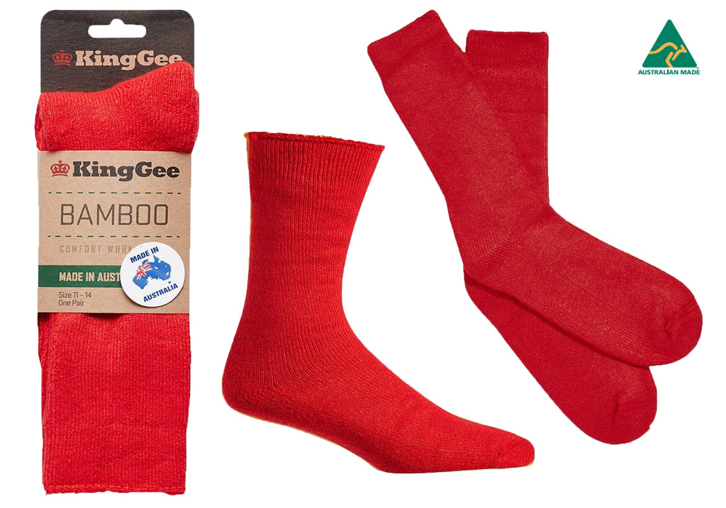 3 Pairs of KingGee Mens Bambo Work Socks Made In Australia