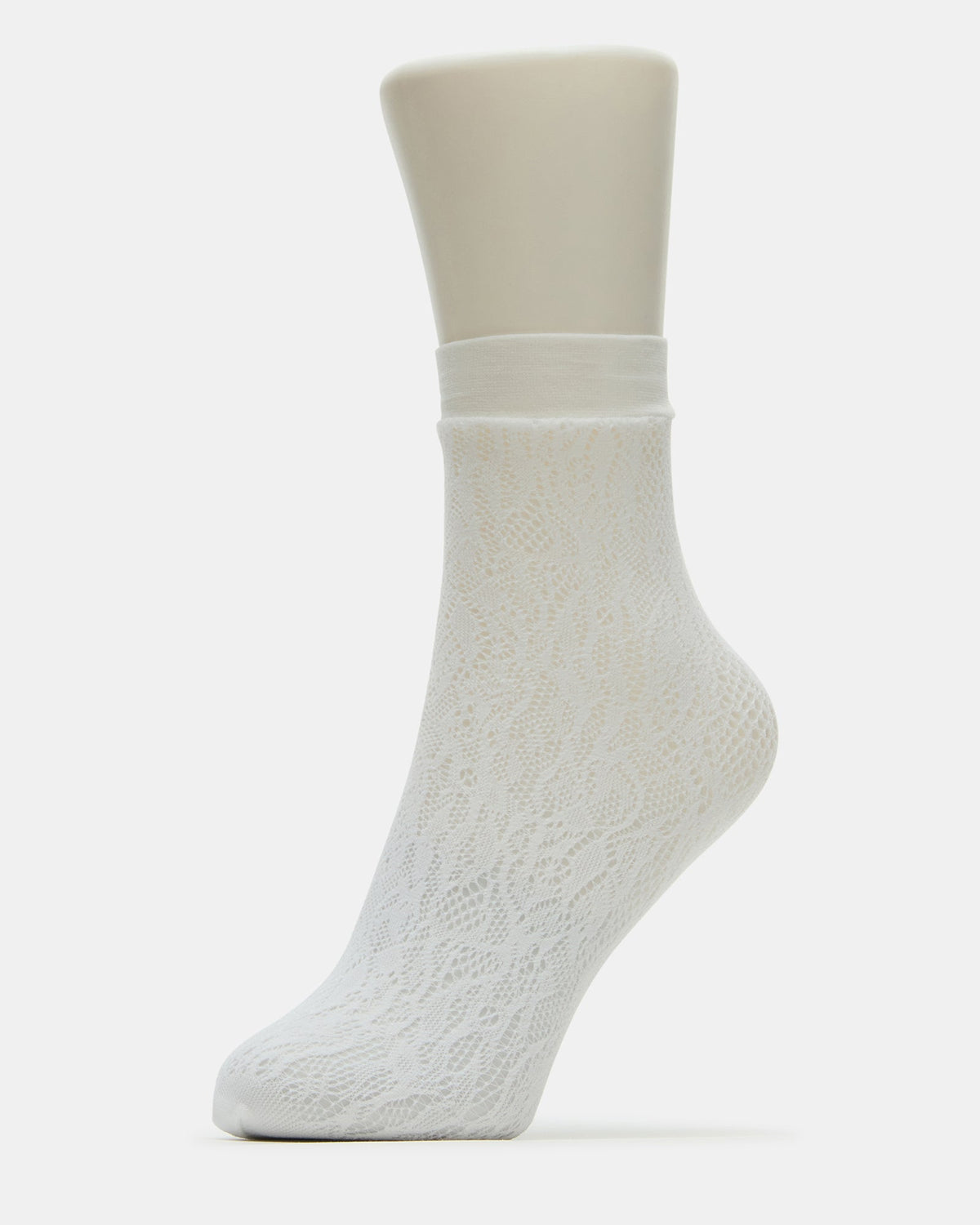 2 PACK LACE ANKLET SOCKS WHITE